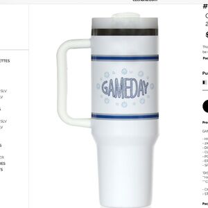 Tumbler “ Game Day “ Stainless Steel Mug Tumbler with Straw CB